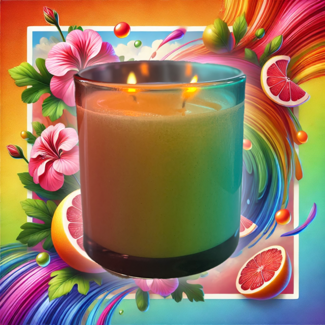 Rainbow Swirl (scent: geranium, grapefruit, lavender)